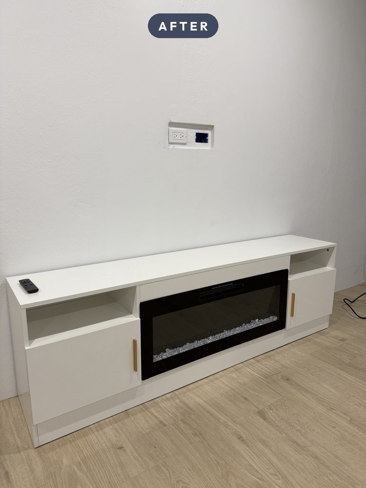 The same wall finished - every cable hidden